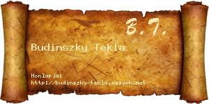 Budinszky Tekla névjegykártya